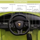 HOMCOM Compatible 12V Battery-powered Kids Electric Ride On Car Lamborghini SIAN Toy with Parental Remote Lights MP3 for 3-5 Years Green - anydaydirect