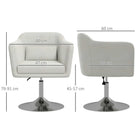 HOMCOM Modern Accent Chair with Swivel Base, Height Adjustable Arm Chair with Pillow for Living Room, Bedroom, Cream White - anydaydirect