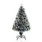 HOMCOM 4ft 120cm Green/White Artificial Christmas Tree W/ Prelit LED - anydaydirect