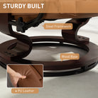 HOMCOM Faux Leather Reclining Chair and Footstool - Brown - anydaydirect