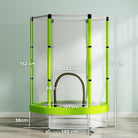 AIYAPLAY 4.6ft Toddler Trampoline w/ Safety Enclosure Net, for Indoor Outdoor Use, Ages 3-6 Years, Green - anydaydirect