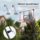 SPORTNOW 2.4-2.9m Adjustable Basketball Hoop and Stand with Weighted Base, Portable on Wheels, Red - anydaydirect