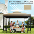 Outsunny 3(m) Gazebo Top Cover Double Tier Canopy Replacement Pavilion Roof Deep Beige - anydaydirect