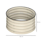Outsunny Set of 2 Raised Garden Bed, Metal Planter Box with Safety Edging, Easy-to-assemble Stock Tank, Cream White - anydaydirect