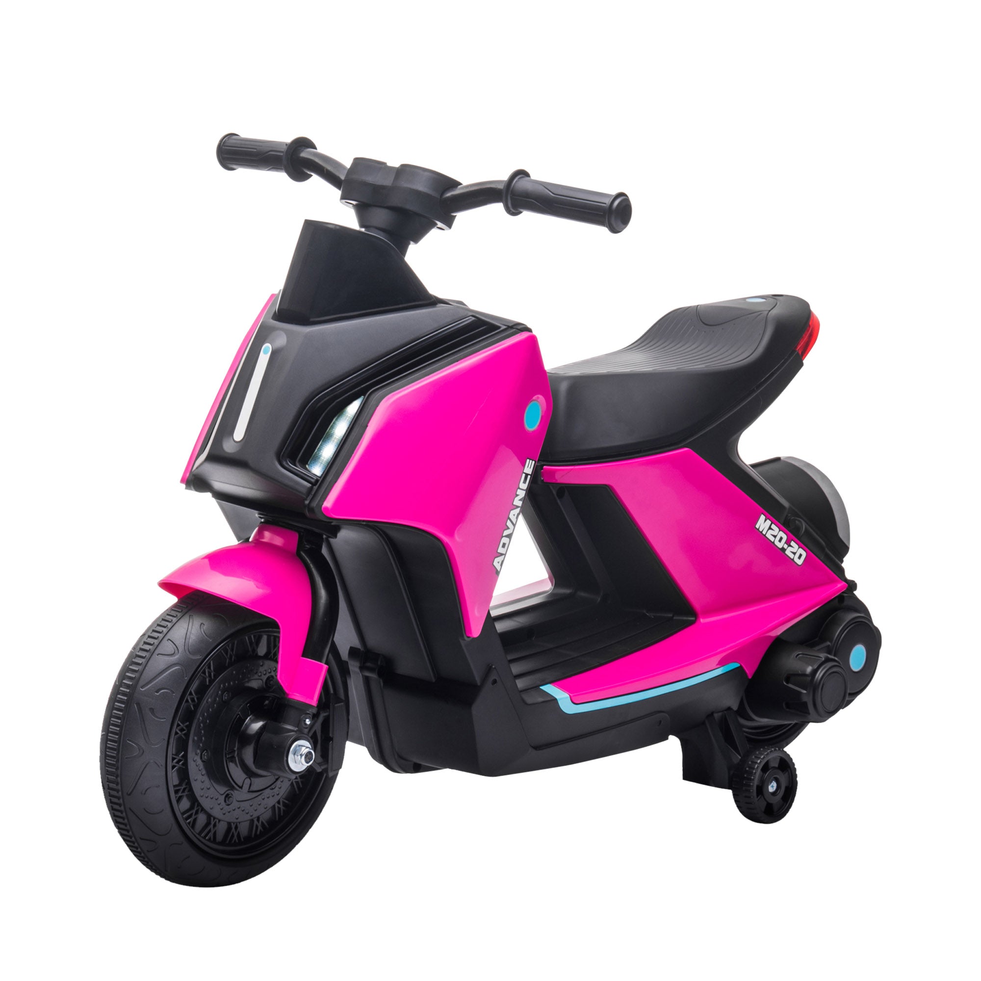HOMCOM 6V Kids Electric Motorbike Ride On Toy w/ Music Headlights Safety Training Wheels for Girls Boy 2-4 Years Pink - anydaydirect