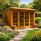 Carlton Wooden Garden Summerhouse Shed with elegant double doors and traditional design