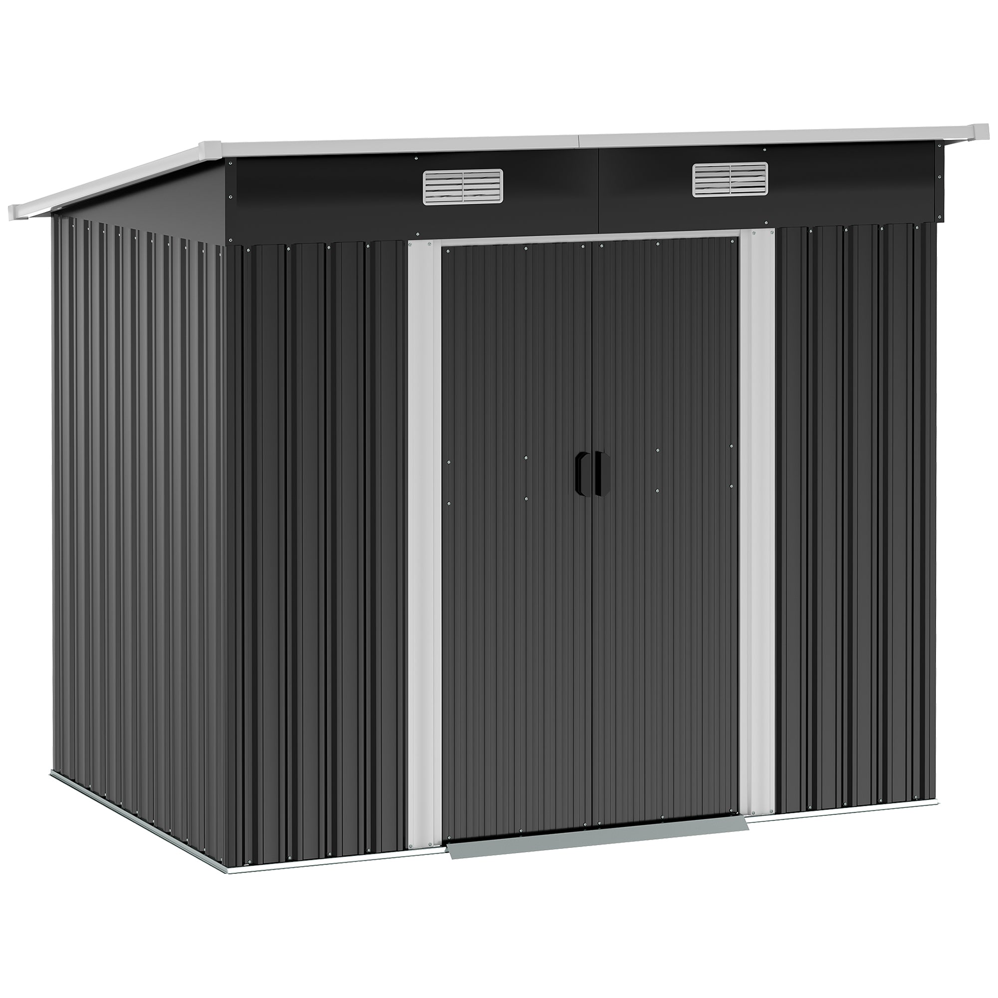 Outsunny 6.8 x 4.3ft Outdoor Garden Storage Shed, Tool Storage Box for Backyard, Patio and Lawn, Black - anydaydirect
