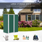 Outsunny 4.7ft x 2.8ft Garden Shed Steel Storage Shed Outdoor Equipment Tool Sloped Roof Door w/ Latch Weather-Resistant Paint Green - anydaydirect