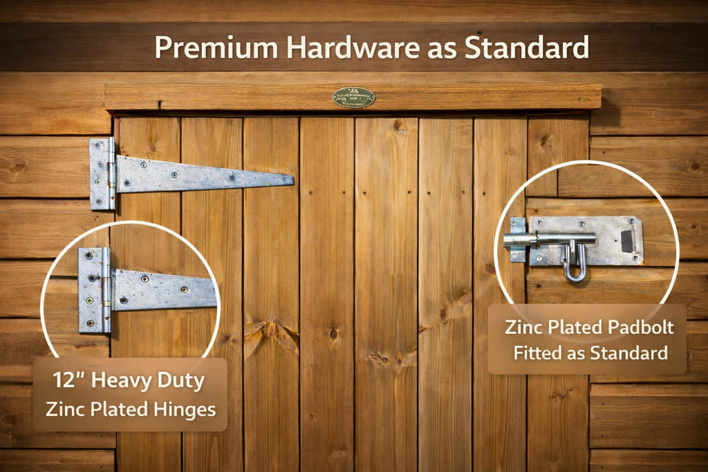 High-quality 45mm x 45mm Redwood framing of Markham Heavy Duty Apex Wooden Shed