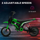 HOMCOM 24V Electric Motorbike, Dirt Bike with Twist Grip Throttle, Music Horn, 12" Pneumatic Tyres, 16 Km/h Max. Speed, Green - anydaydirect