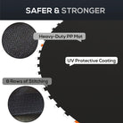 SPORTNOW Replacement Trampoline Mat with Spring Pull Tool, 72 V-Hooks, for 12ft Trampoline using 14cm Springs, Black - anydaydirect