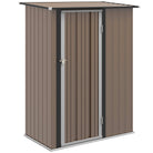 Outsunny  5ft x 3ft Garden Metal Storage Shed, Outdoor Tool Shed with Sloped Roof, Lockable Door for Equipment, Bikes, Brown - anydaydirect