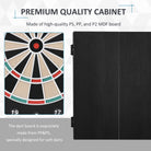 HOMCOM Electronic Dartboard Set, 27 Games Modes and 202 Variations, LED & 12 Soft Tip Darts and Cabinet to Storage, Ready-to-Play Multi-Game Option Darts Machine - anydaydirect