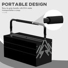 DURHAND 3 Tier Metal Toolbox, 5 Tray Professional Portable Tool Box with Carry Handle for Workshop, 45cmx20cmx34.5cm, Black - anydaydirect