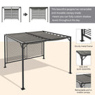 Outsunny 3 x 2.8m Metal Pergola, with Retractable Fabric Roof - Grey - anydaydirect