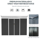 Outsunny 7.6 x 4.3ft Garden Storage Shed w/ Sliding Door Ventilation Window Sloped Roof Gardening Tool Storage Dark Grey - anydaydirect