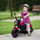 HOMCOM Kids' Electric Motorbike: 6V Ride-On with Training Wheels & Push-Start, Pretty in Pink - anydaydirect