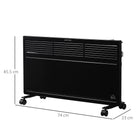 HOMCOM POWER Convector Radiator Freestanding or Wall-mounted Heating with 2 Heat Settings Safety Cut-Off, Black - anydaydirect