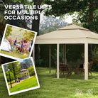 Outsunny 3 x 3(m) Pop Up Gazebo, Double-roof Garden Tent with Netting and Carry Bag, Party Event Shelter for Outdoor Patio, Cream White - anydaydirect