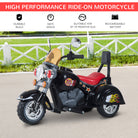 HOMCOM Electric Motorbike for Kids 6V Battery Powered Ride On Motorcycle with Lights and Sounds for 3-6 Years, Black - anydaydirect