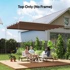 Outsunny Retractable Pergola Cover, 3.5 x 2.6 m Replacement Canopy Fabric for 4 x 3 m Frame, Roof Top Only, Brown - anydaydirect