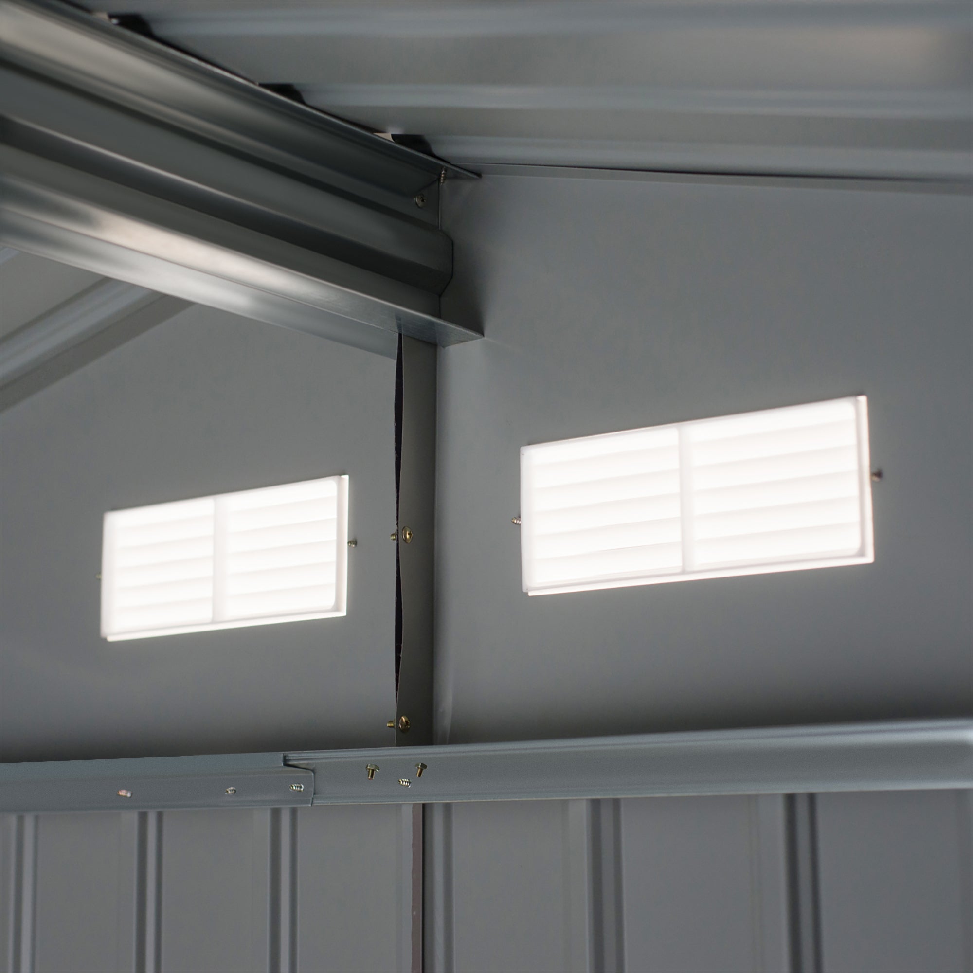 Outsunny 9 x 6FT Garden Metal Storage Shed Outdoor Storage Shed with Foundation Ventilation & Doors, Yellow - anydaydirect