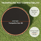 SPORTNOW Trampoline Replacement Mat with Spring Pull Tool, 42 V-Hooks, for 8ft Trampoline using 14cm Springs, Orange - anydaydirect