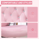 Vinsetto Velvet-Feel Work Chair, with Diamante Back - Pink - anydaydirect