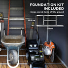 Outsunny 8 x 6ft Garden Shed with Foundation Kit, Polypropylene Outdoor Storage Tool House with Ventilation Slots and Lockable Door, Grey - anydaydirect