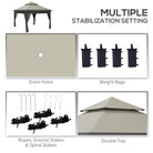 Outsunny 3 x 3(m) Pop Up Gazebo with Mosquito Netting, 1 Person Easy up Marquee Party Tent with 1-Button Push, Double Roof, Carry Bag, Sandbags, Height Adjustable Instant Shelter, Grey - anydaydirect
