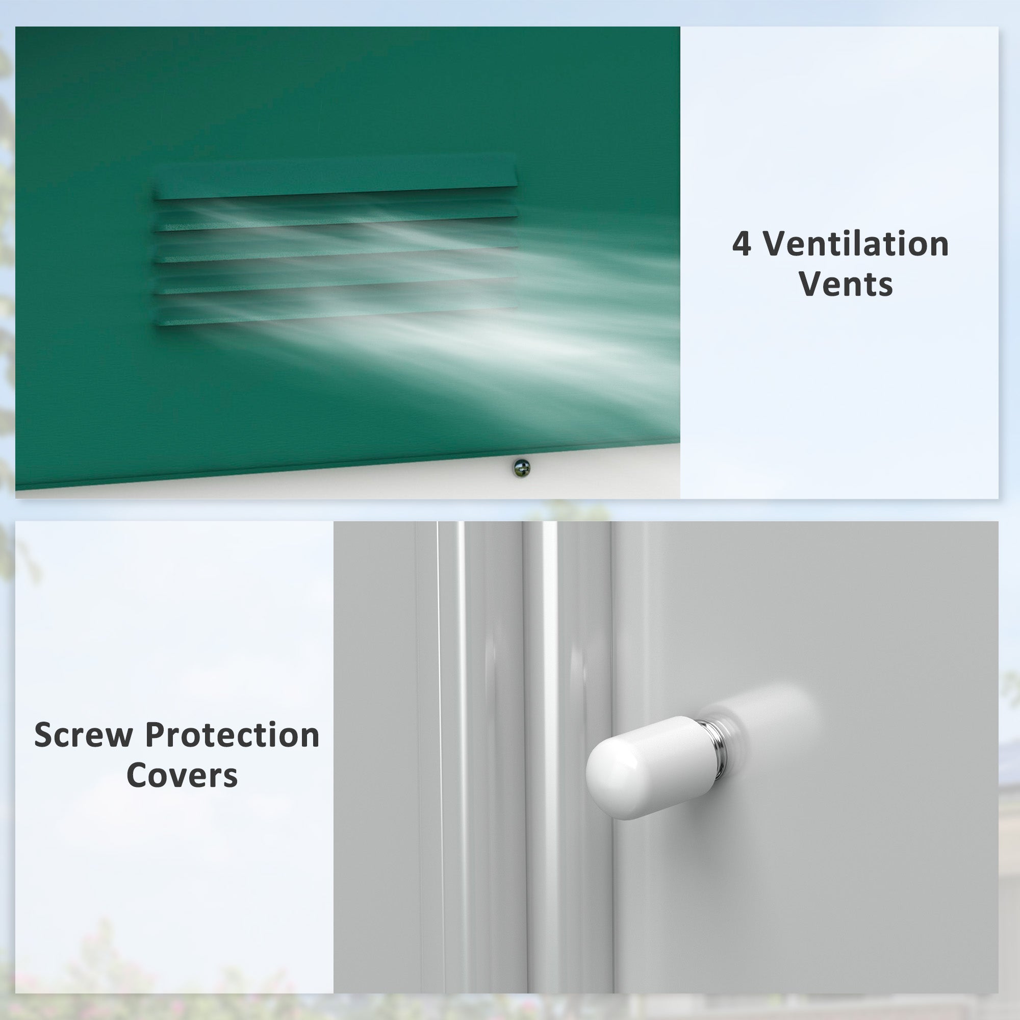 Outsunny 6.5ft x 3.5ft Metal Garden Storage Shed for Outdoor Tool Storage with Double Sliding Doors and 4 Vents, Grey - anydaydirect