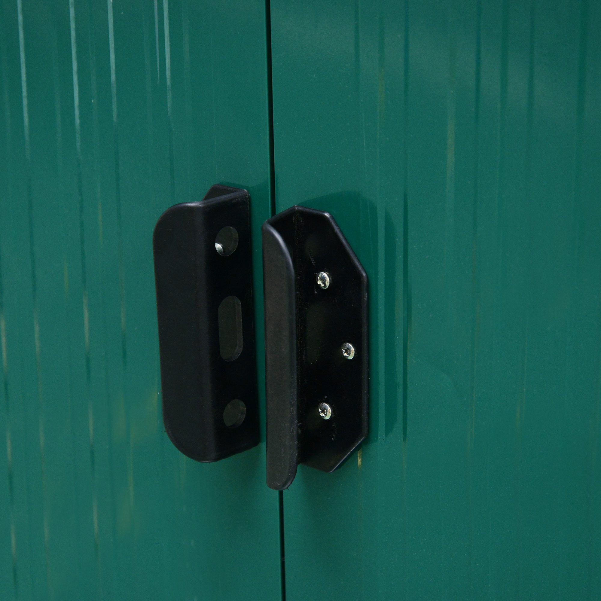 Outsunny Pent Roofed Metal Garden Shed House Hut Gardening Tool Storage w/ Ventilation 260L x 133W x 200Hcm - anydaydirect