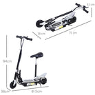 HOMCOM 120W Foldable Powered Scooters with 24V Rechargeable Battery, Adjustable Ride on Toy (Black) - anydaydirect