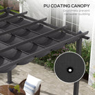 Outsunny 3 x 3m Aluminium Pergola, with Retractable Roof - Dark Grey - anydaydirect
