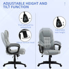 HOMCOM Faux Leather Office Chair - Grey - anydaydirect