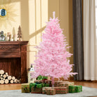 HOMCOM 5FT Pop-up Artificial Christmas Tree Holiday Xmas Holiday Tree Decoration with Automatic Open for Home Party, Pink - anydaydirect