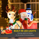 HOMCOM 1.3m Christmas Inflatable Santa Claus on Sleigh Deer, LED Lighted for Home Indoor Outdoor Garden Lawn Decoration Party Prop - anydaydirect