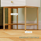 HOMCOM Set of Two Elegant Bedside Tables - White/Gold-Tone - anydaydirect