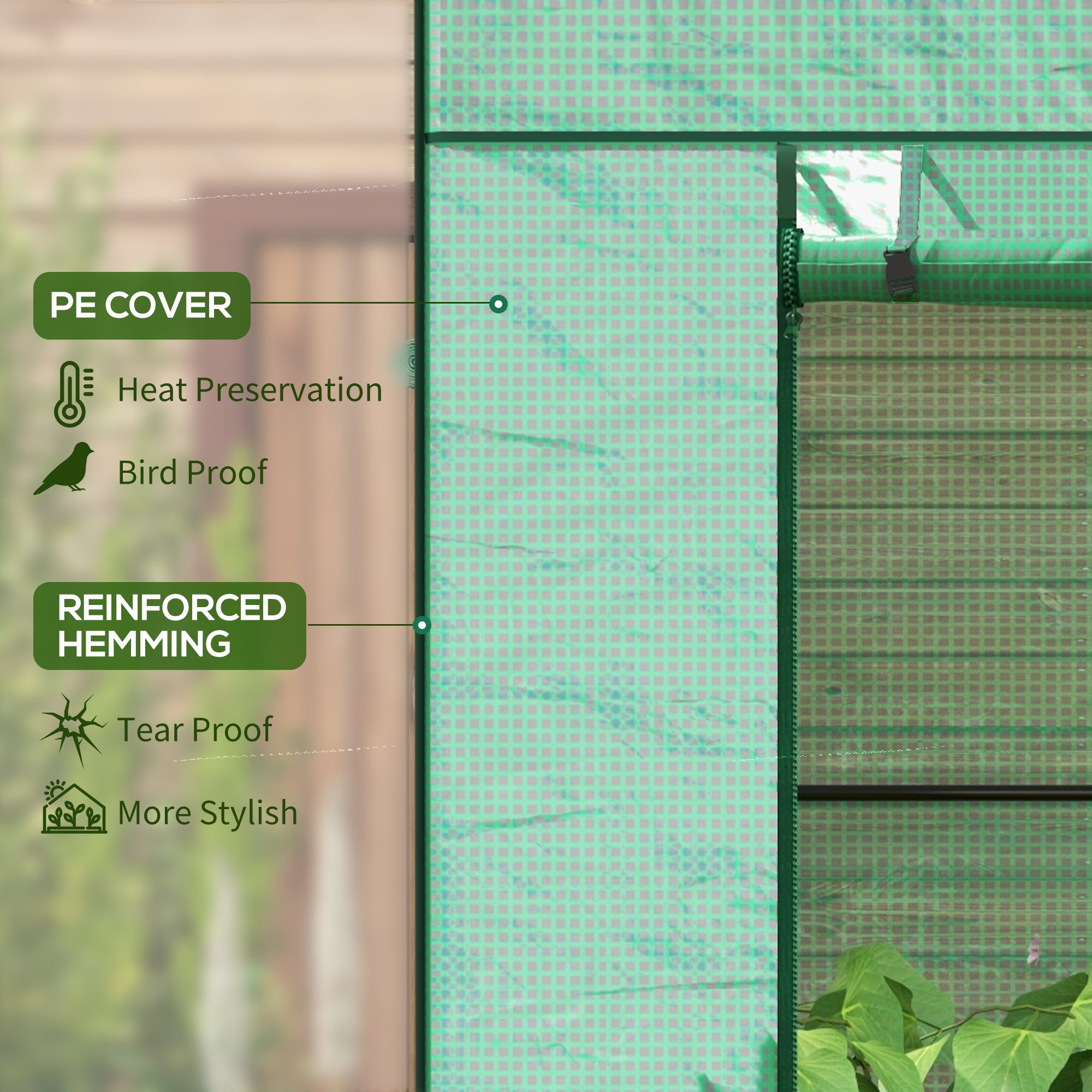 Outsunny 77 x 196cm Walk-In Greenhouse, with Accessories - anydaydirect