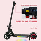 SPORTNOW Folding Electric Scooter for Kids Age 6-14 with Dual Brakes, Front Suspension, LED Colourful Lights and Display, 6.8kg Lightweight Aluminium E Scooter, Up to 14 KM/H & 6 KM, Black - anydaydirect
