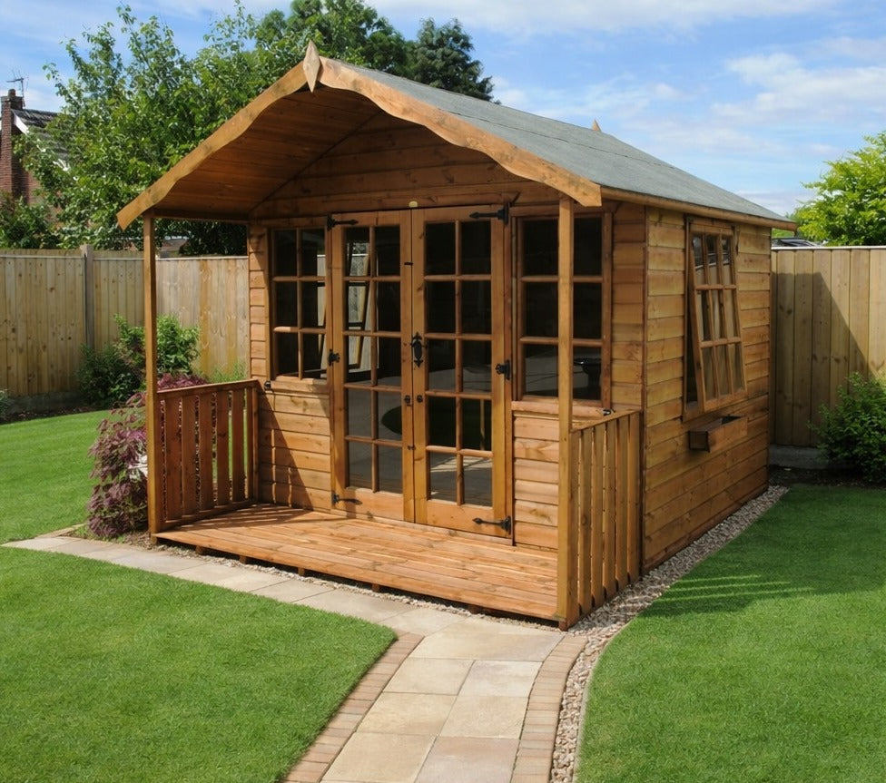 Durham Wooden Garden Summerhouse Shed with spacious interior and customizable design options