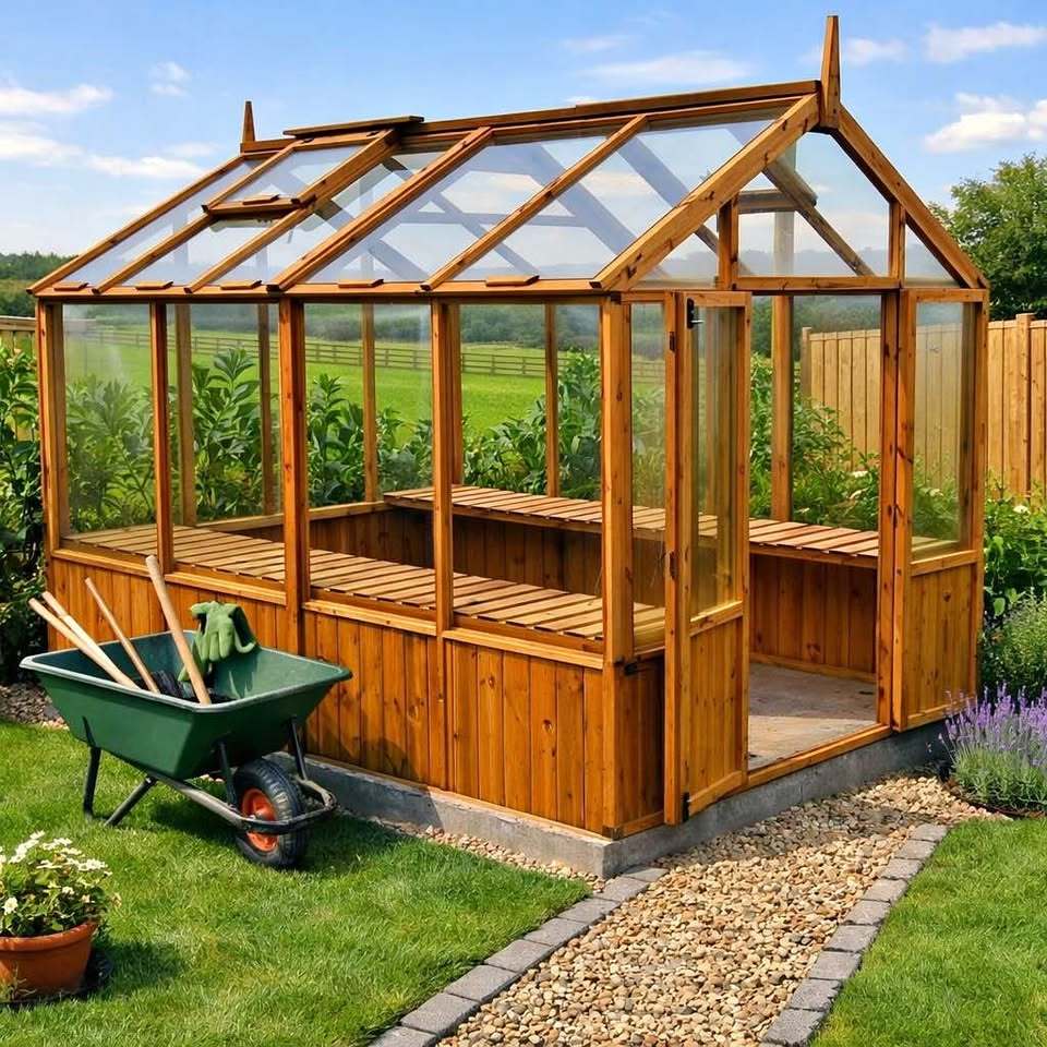 Kelham Wooden Garden Greenhouse | Durable & Customizable