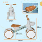 AIYAPLAY Kids Balance Bike for 1-3 Years Old with Adjustable Seat, Silent Wheels, Green - anydaydirect