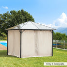 Outsunny Replacement Gazebo Curtains, 4-Panel Gazebo Side Panels Only, for 3 x 3 (M) Gazebos or Pergolas, Hooks/C-Rings Included, Beige - anydaydirect