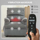 HOMCOM Corduroy Electric Massage Recliner - Grey - anydaydirect