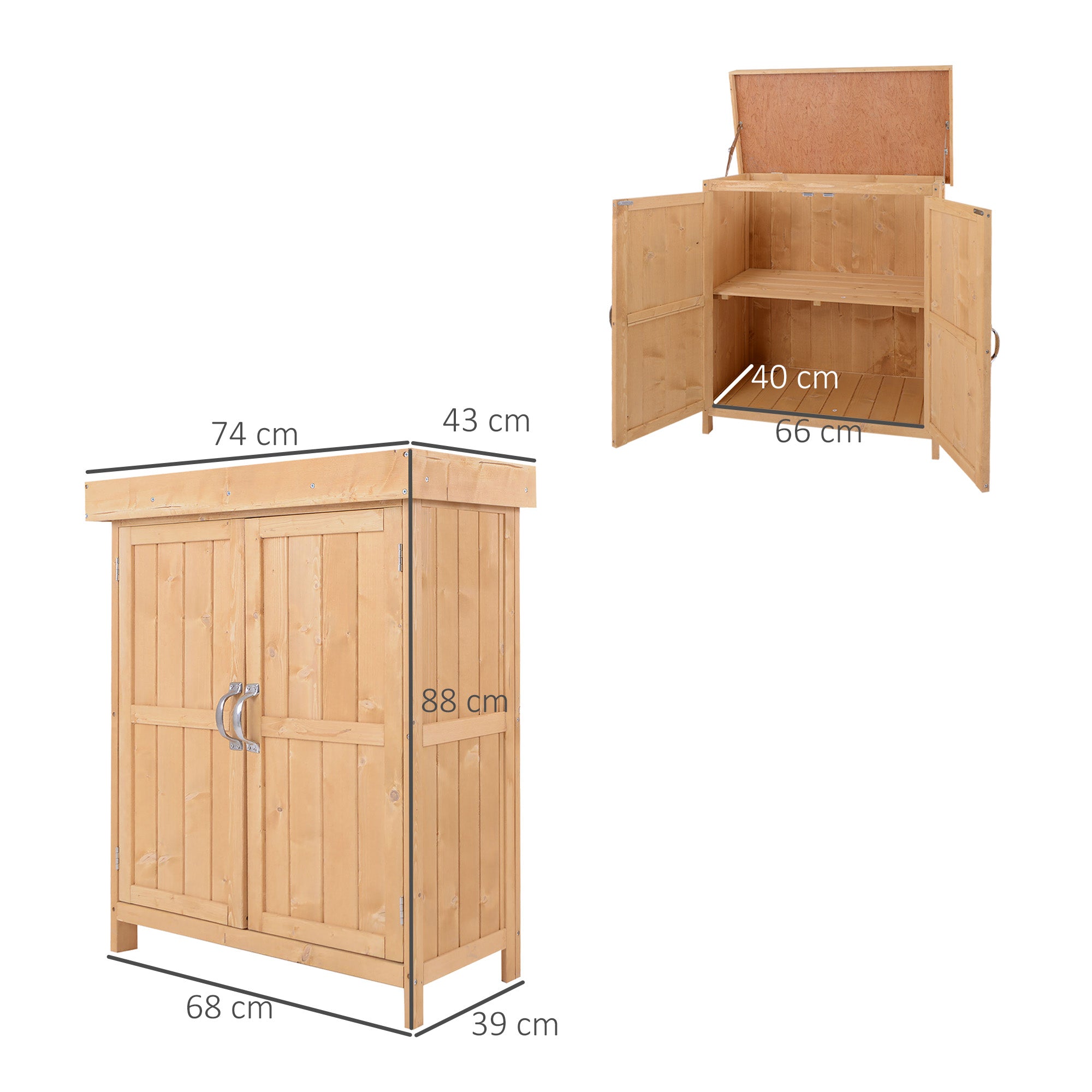 Outsunny Outdoor Garden Storage Shed, Cedarwood-Burlywood Colour - anydaydirect