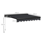 Outsunny 3 x 2.5m Electric Awning with LED Light, Aluminium Frame Retractable Awning Sun Canopies for Patio Door Window - anydaydirect