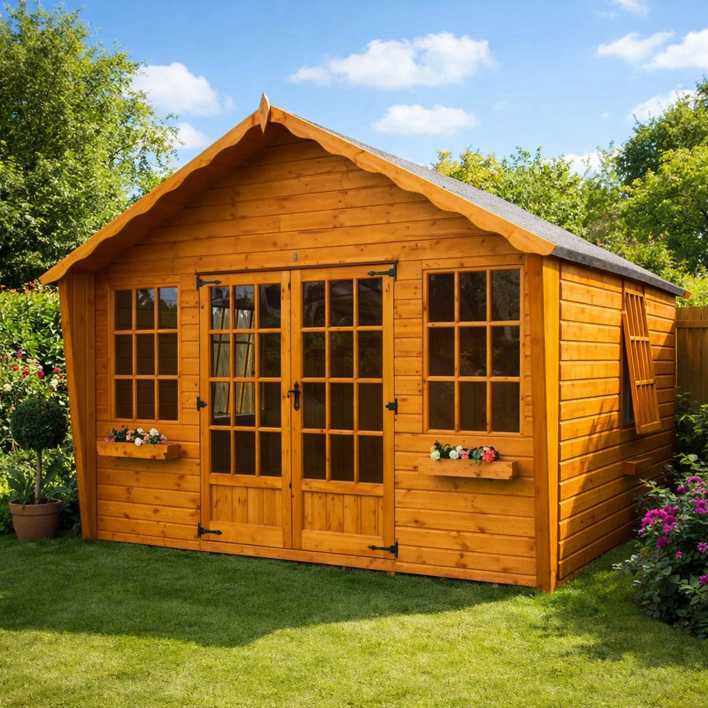 Belton Wooden Garden Summerhouse Shed with spacious interior and versatile design for various uses
