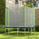 SPORTNOW 10ft Trampoline Net Replacement with 6 Plastic Pole Covers, Weather-Resistant Trampoline Netting Replacement with Zipped Entrance, Poles Not Included, Green - anydaydirect