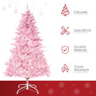 HOMCOM 5FT Pop-up Artificial Christmas Tree Holiday Xmas Holiday Tree Decoration with Automatic Open for Home Party, Pink - anydaydirect